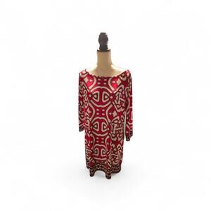 LAUNDRY BY DESIGN Geometric Print Sheath Dress Size 10